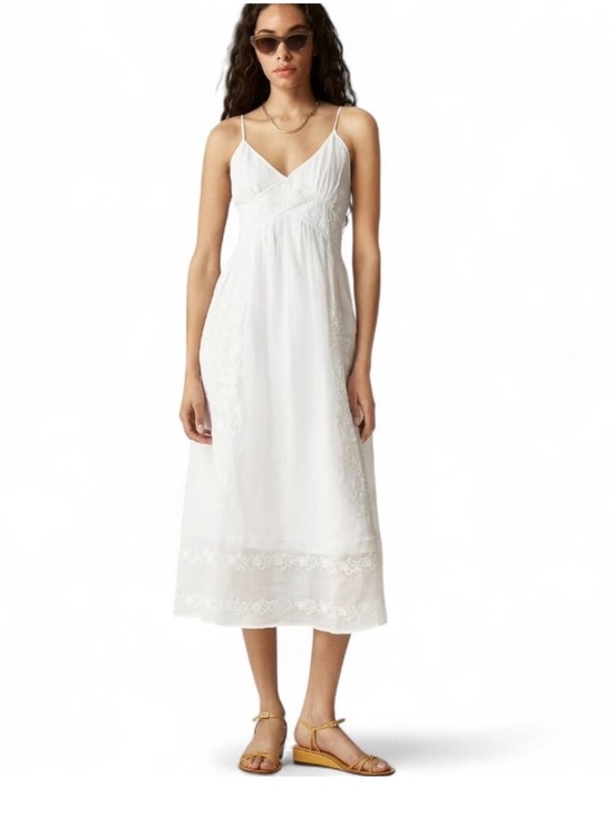 Dresses & Skirts - J.Crew Embroidered Midi Dress in Ramie Size 4